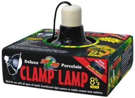 Zoo Med Deluxe Porcelain Clamp Lamp with 8.5-Inch Dome (Campana individual 8.5 pulgadas)